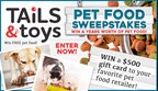 Tails and Toys Free Pet Food Sweepstakes